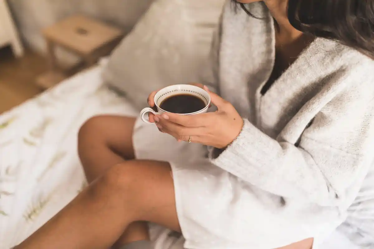 calm morning coffee routine window sunlight