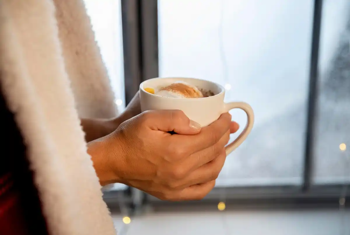 calm morning coffee routine sunrise window