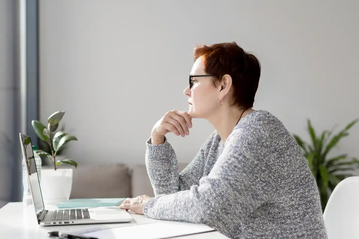 focused person single task working concentration