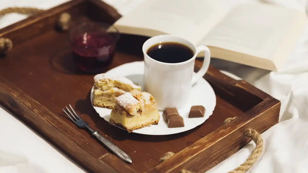 Dutch morning coffee and journal on table