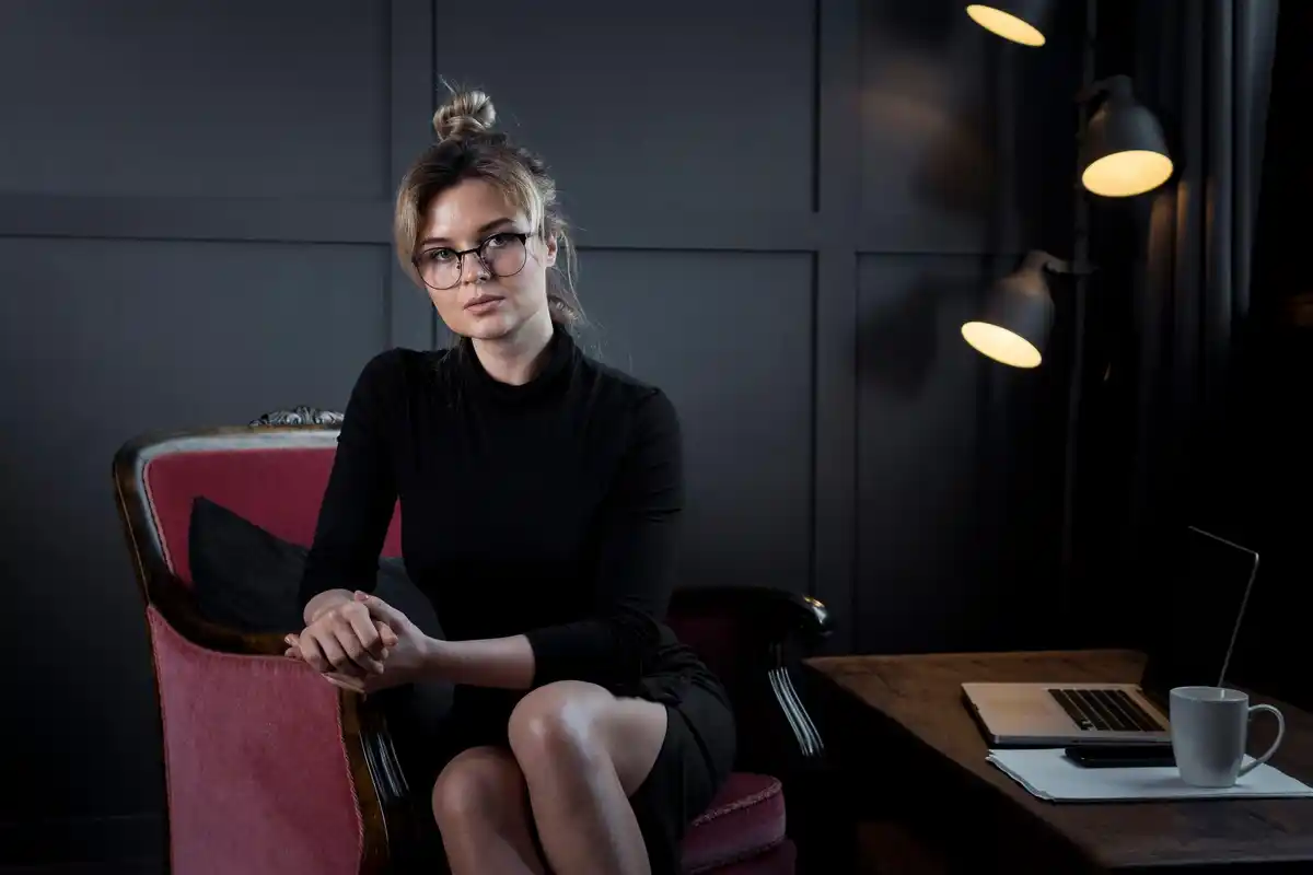 person focused working no distractions modern office