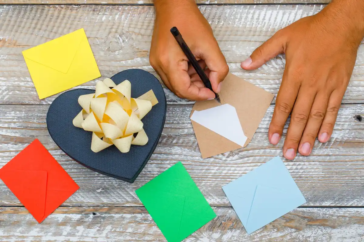 focused person prioritizing tasks with colorful sticky notes
