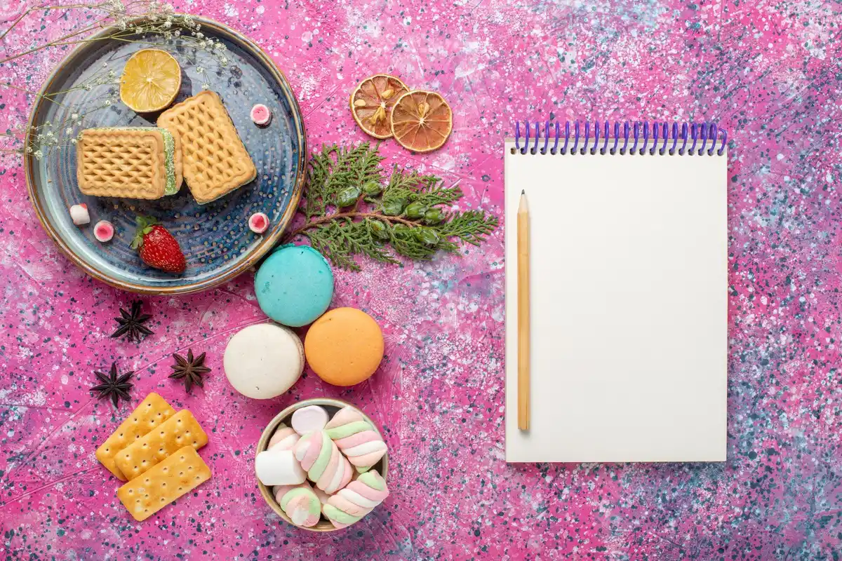whiteboard calendar on kitchen wall with colorful notes