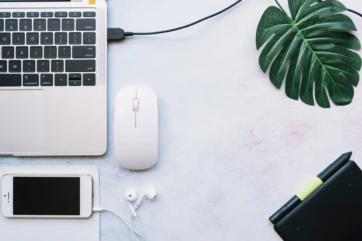 minimalist tech setup without accessories