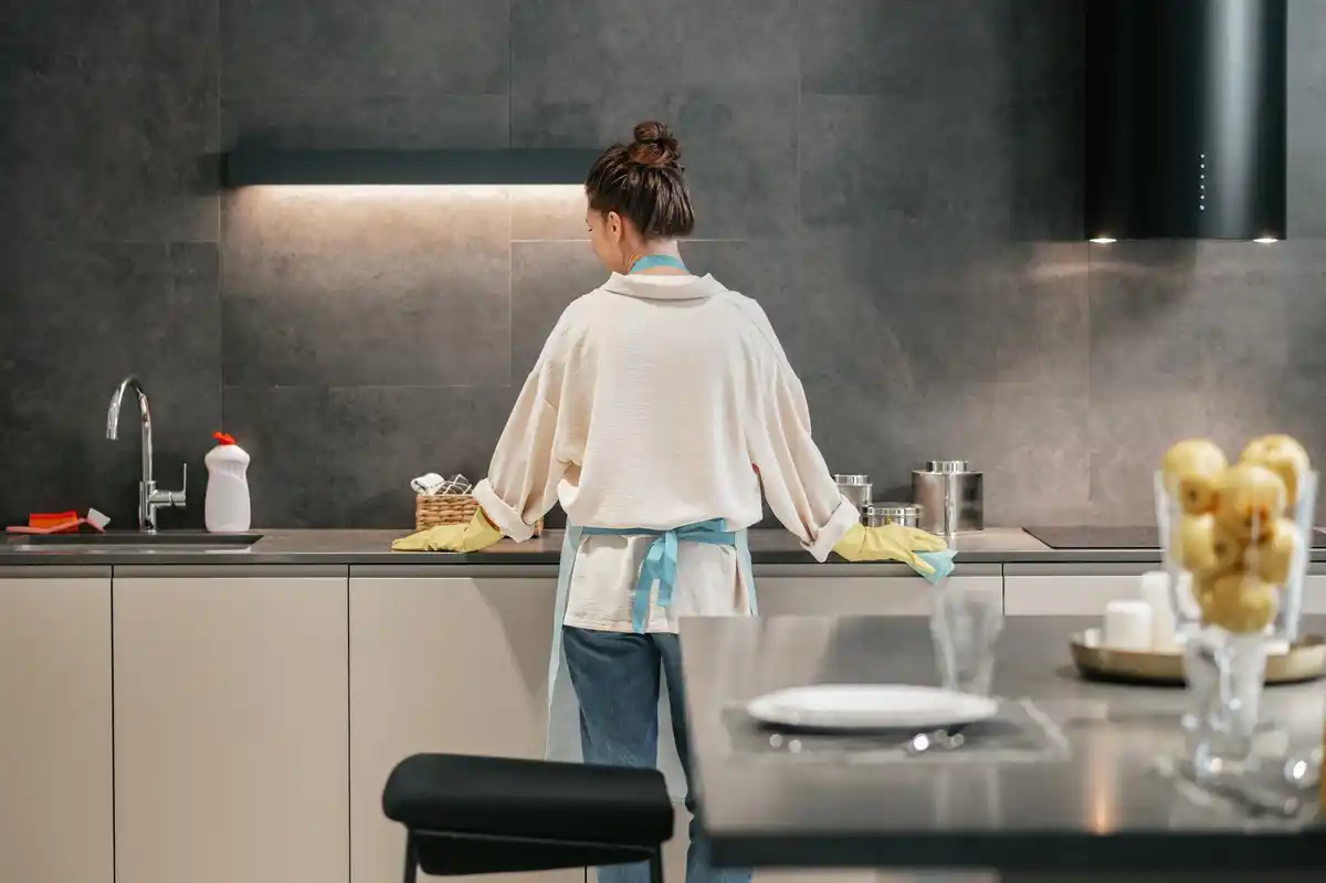 clean modern kitchen with sparkling surfaces