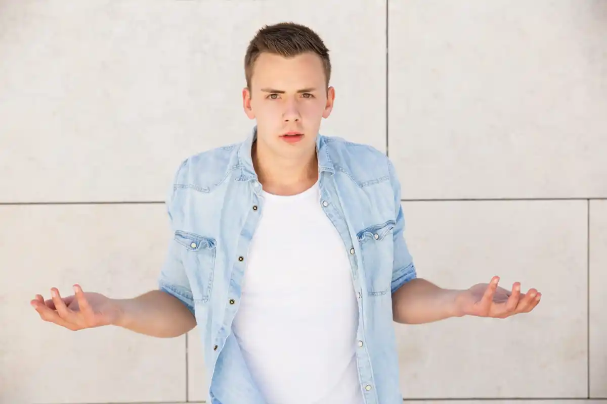 calm person saying no with confidence
