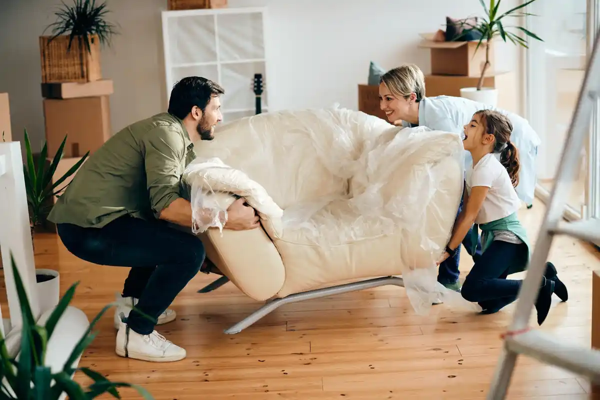 happy family organizing home daily routine