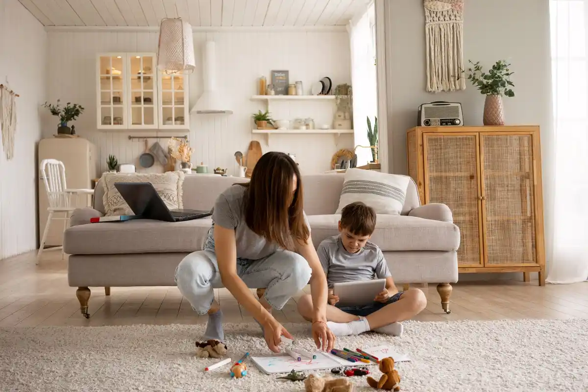 clean family home living room tidy and organized