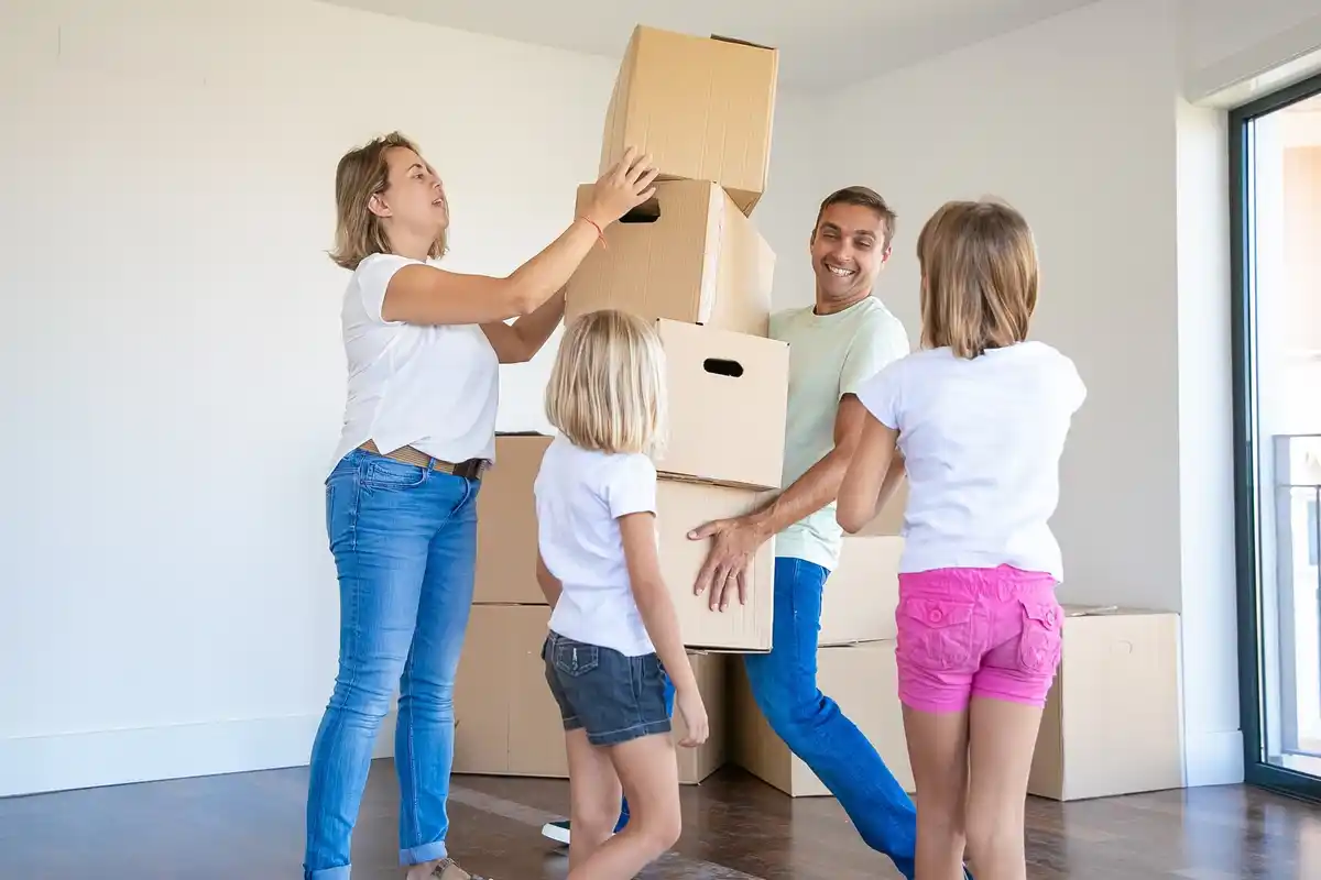 Dutch family organizing household with kids