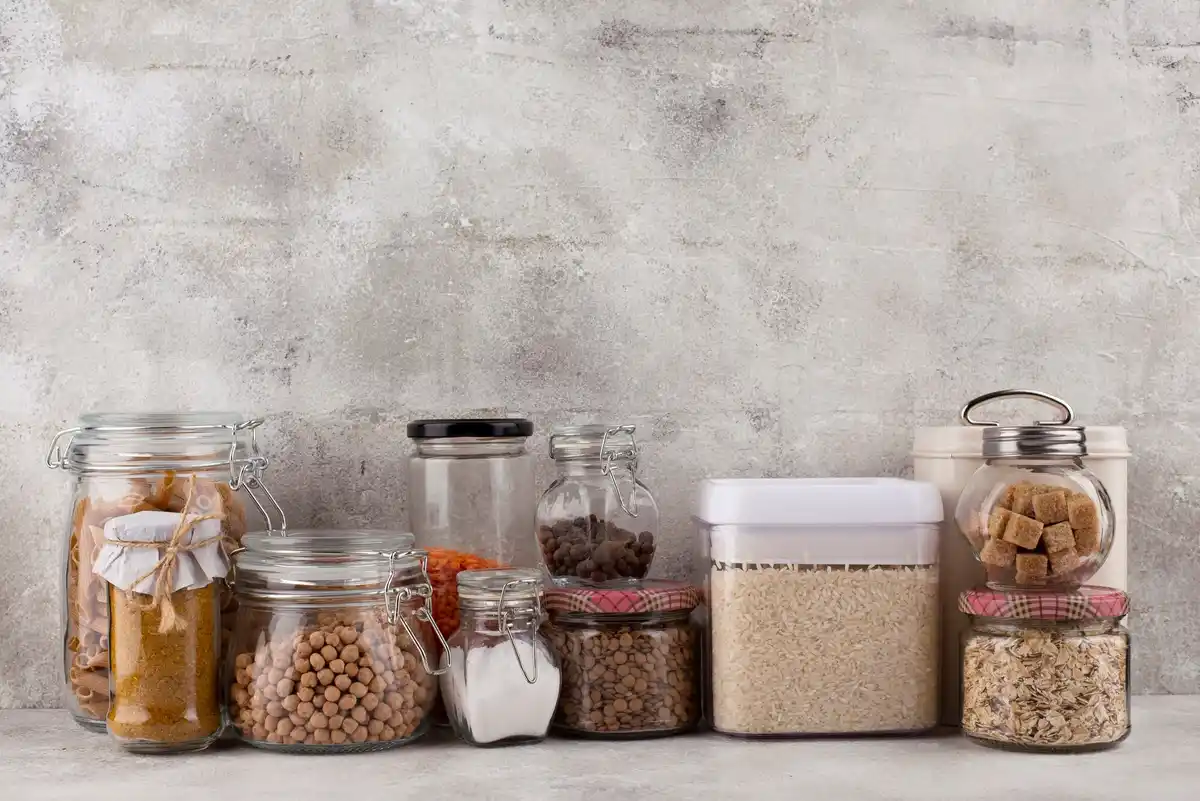 organized kitchen pantry storage transparent containers