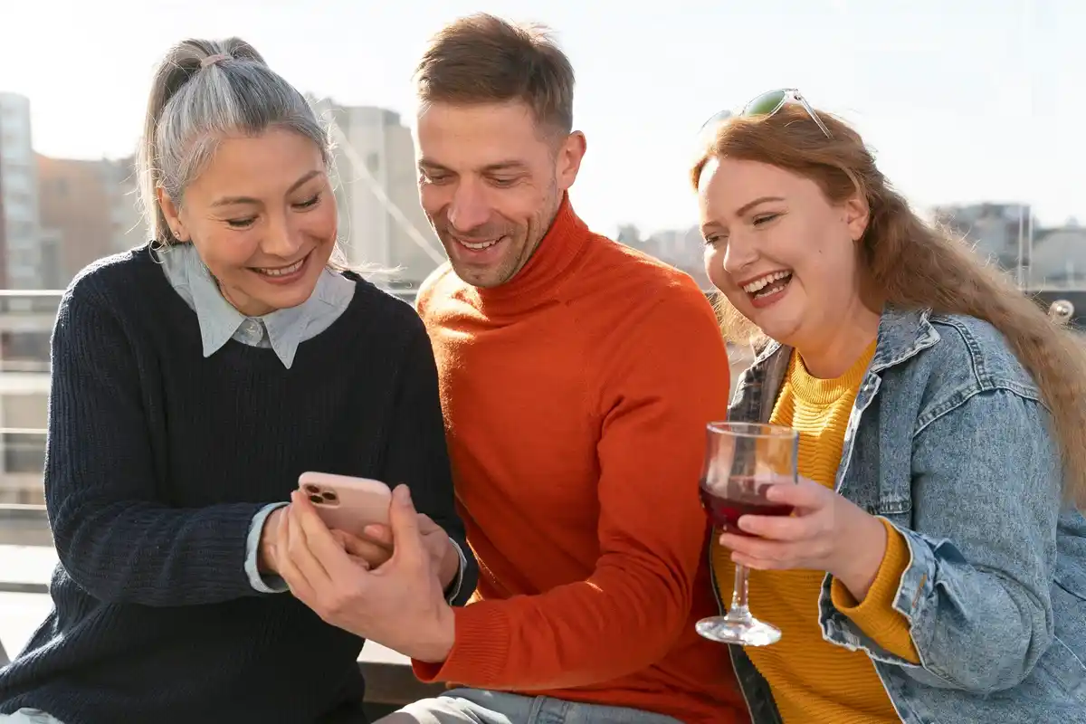 family using shared to-do list phone app