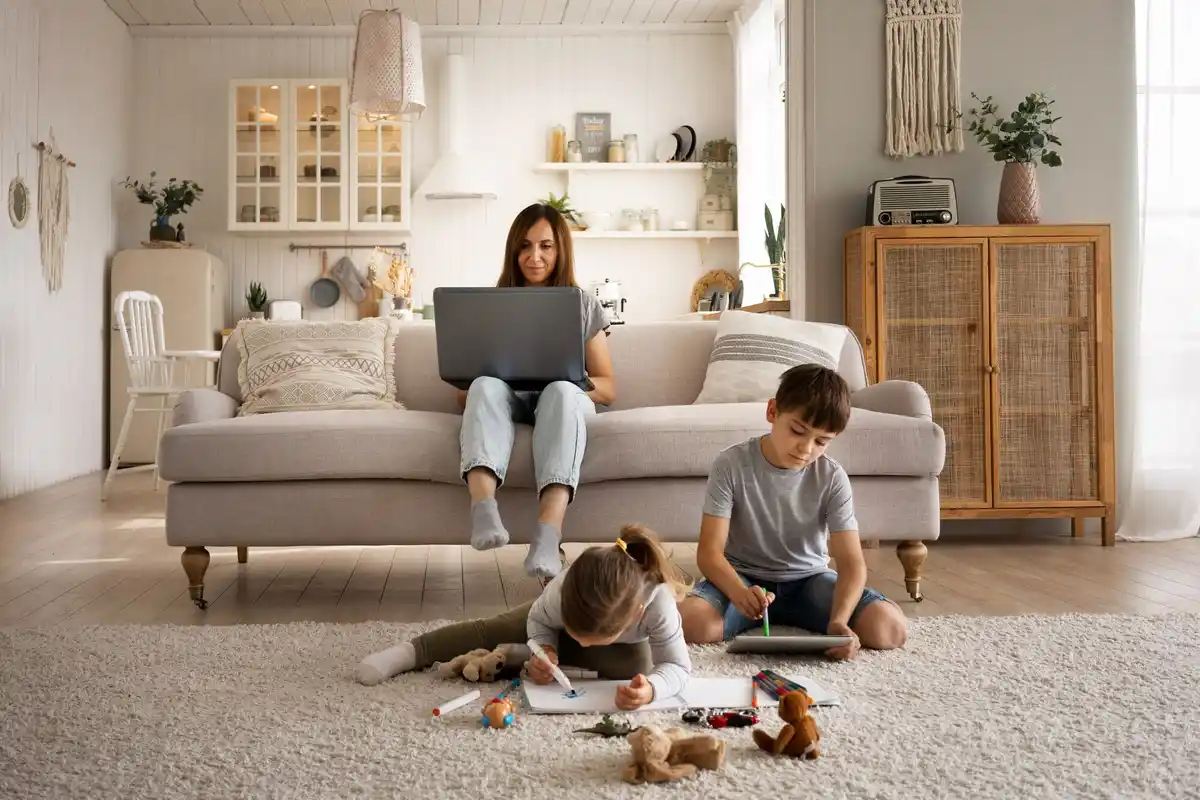 tidy family home cozy living room minimalism
