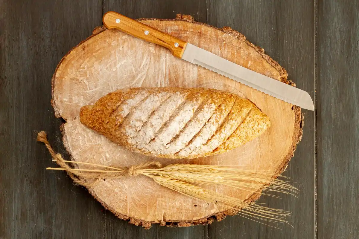 fresh homemade Dutch bread loaf on wooden table