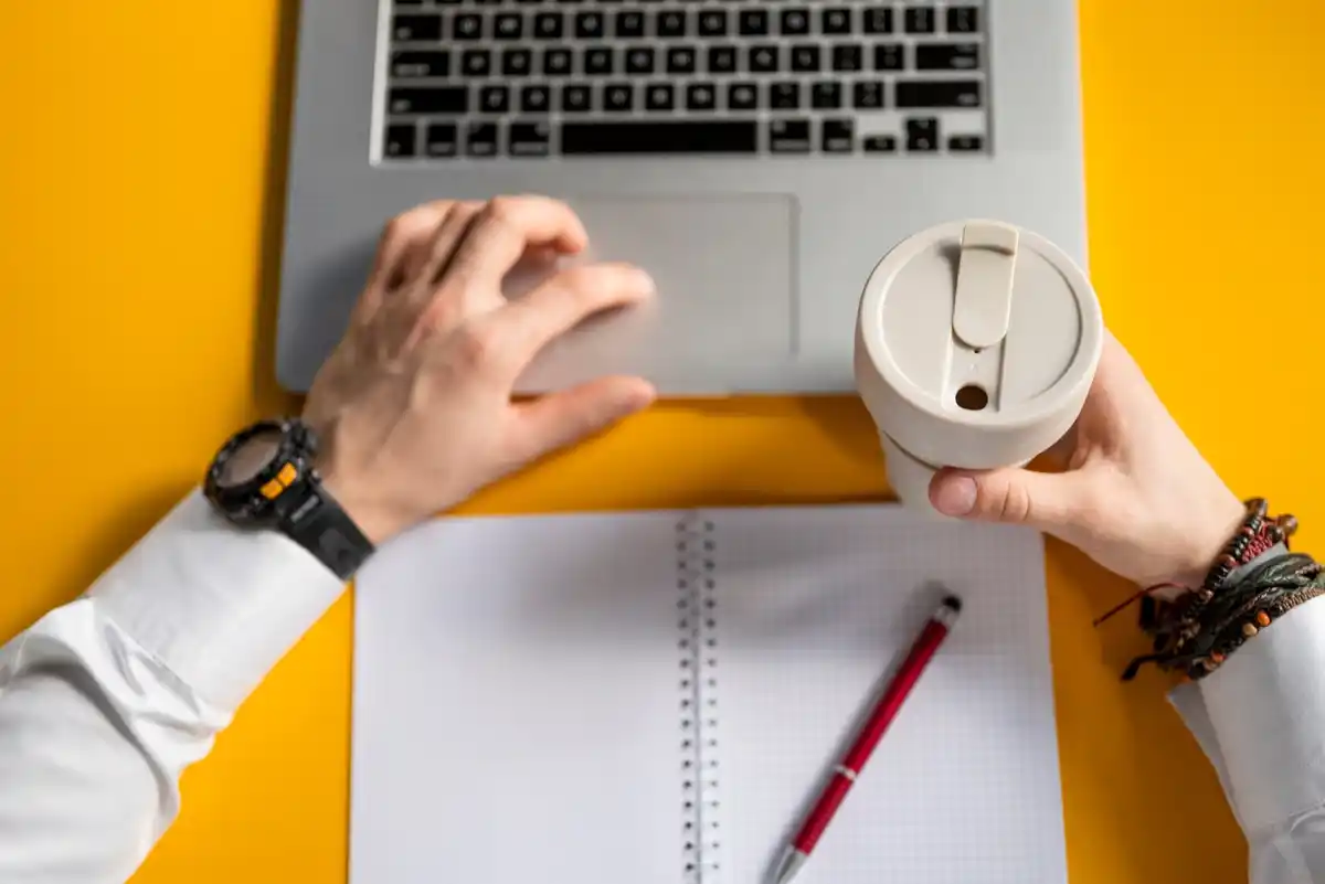 time management productivity hacks laptop coffee