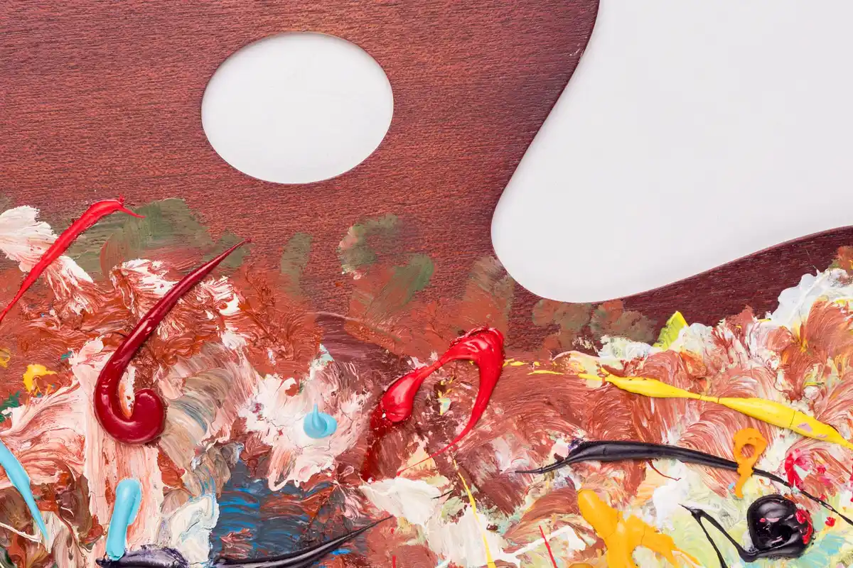 creative artist painting colorful abstract