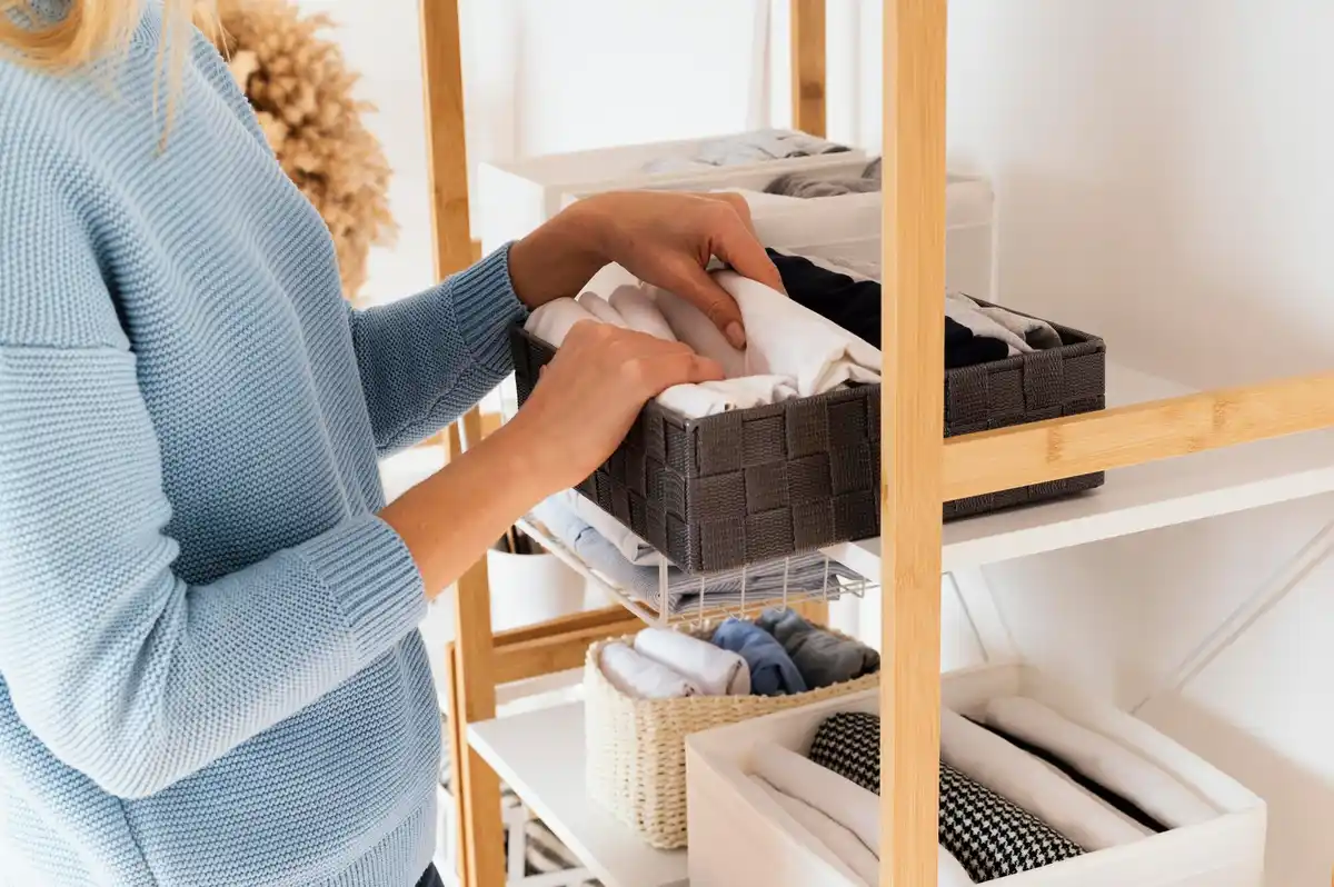 organized home storage boxes labels