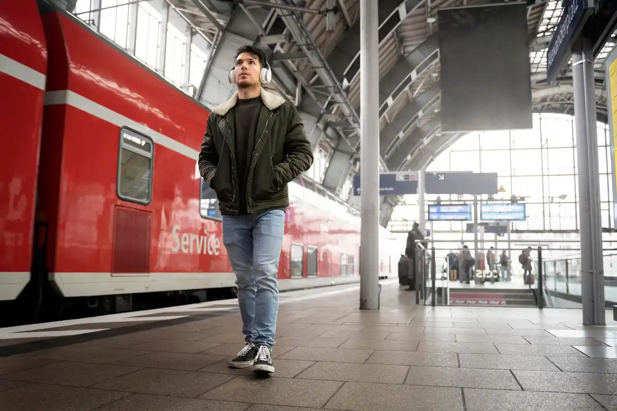 Dutch train station calm morning travel
