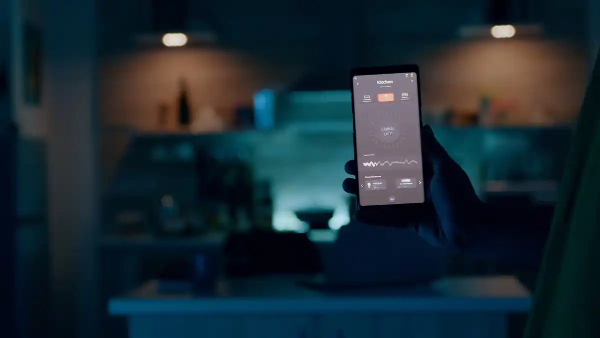 smartphone controlling smart home devices