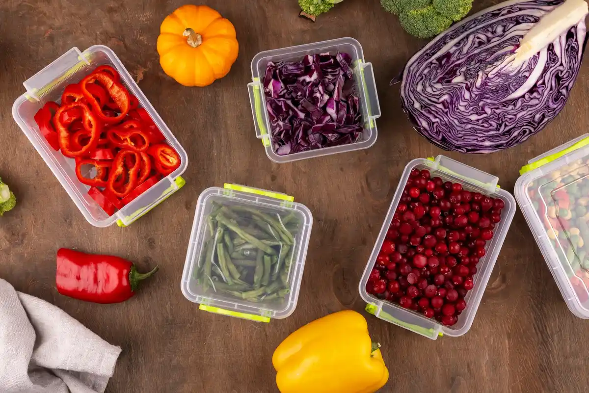 fresh vegetables in fridge drawer