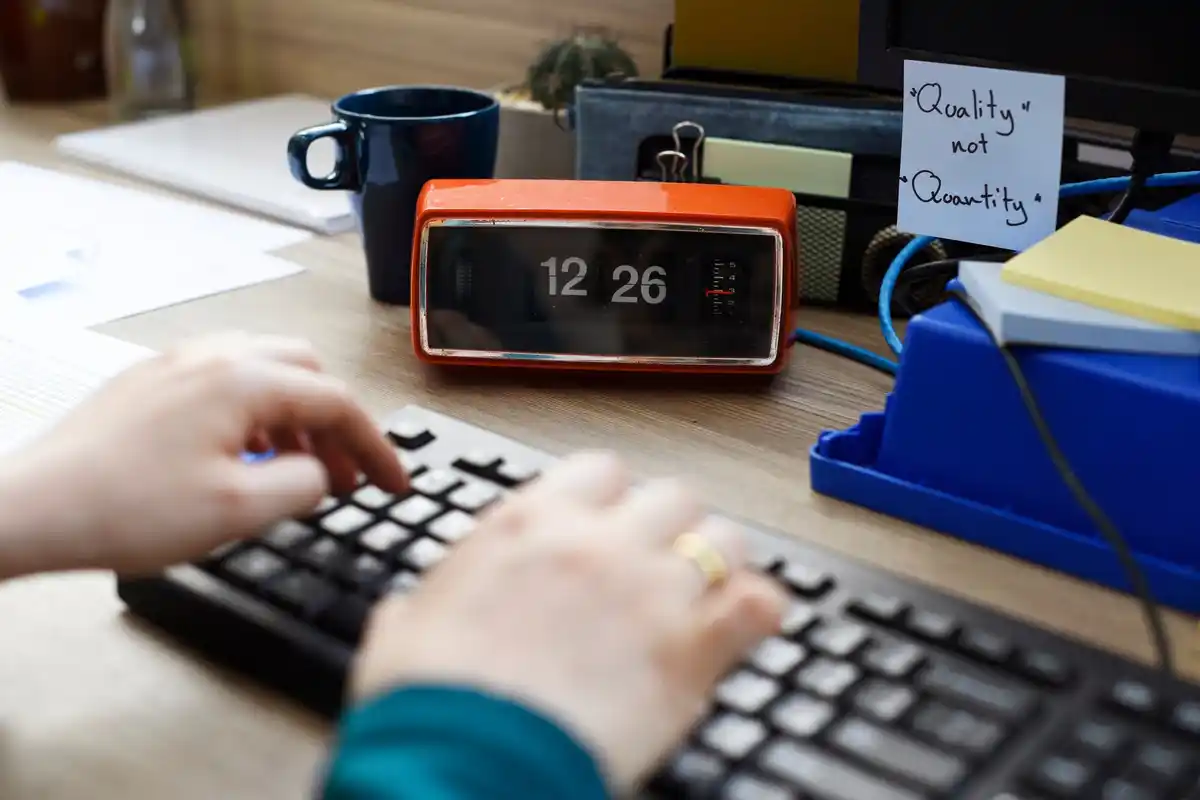 time management tips casual working at desk