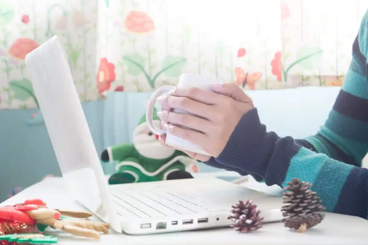 productive morning routine coffee planner laptop