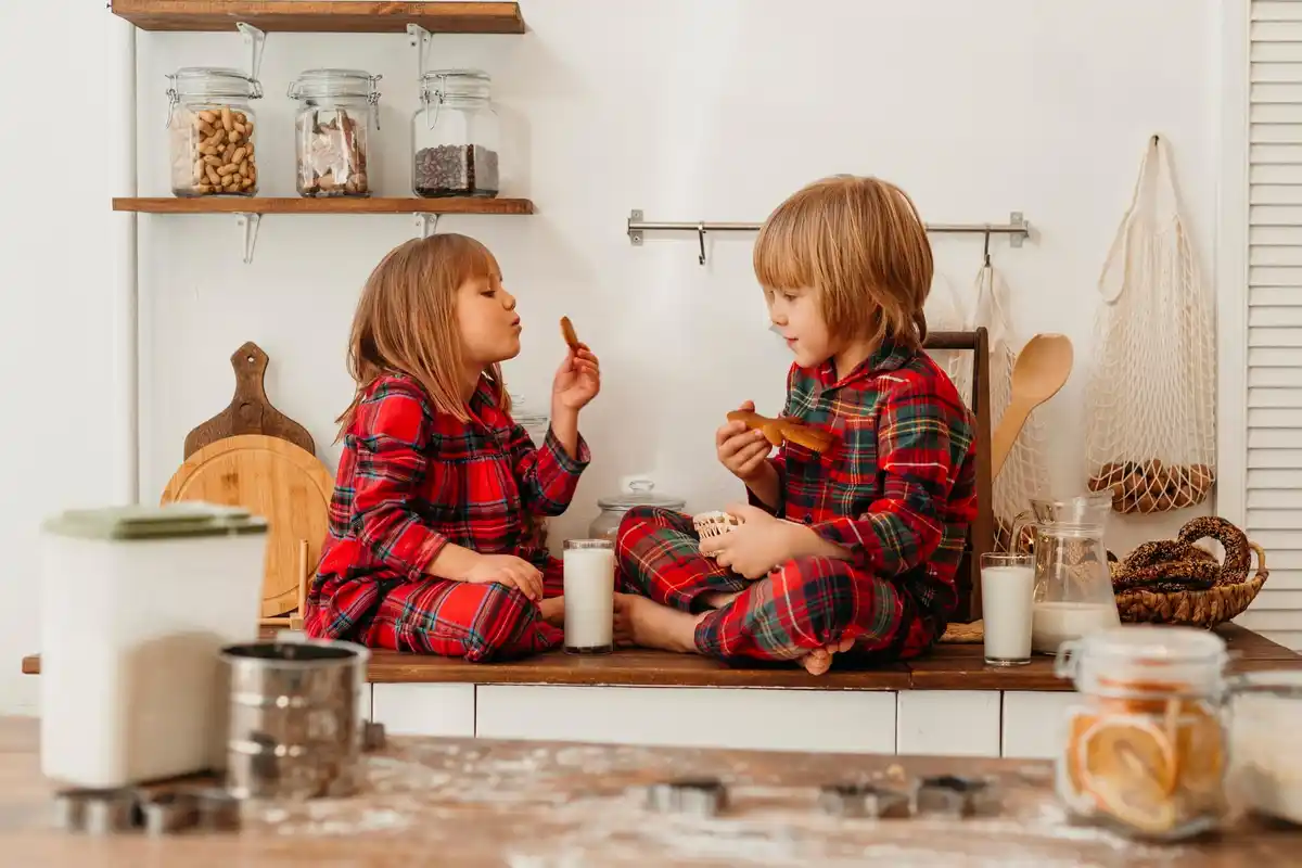 family breakfast morning together