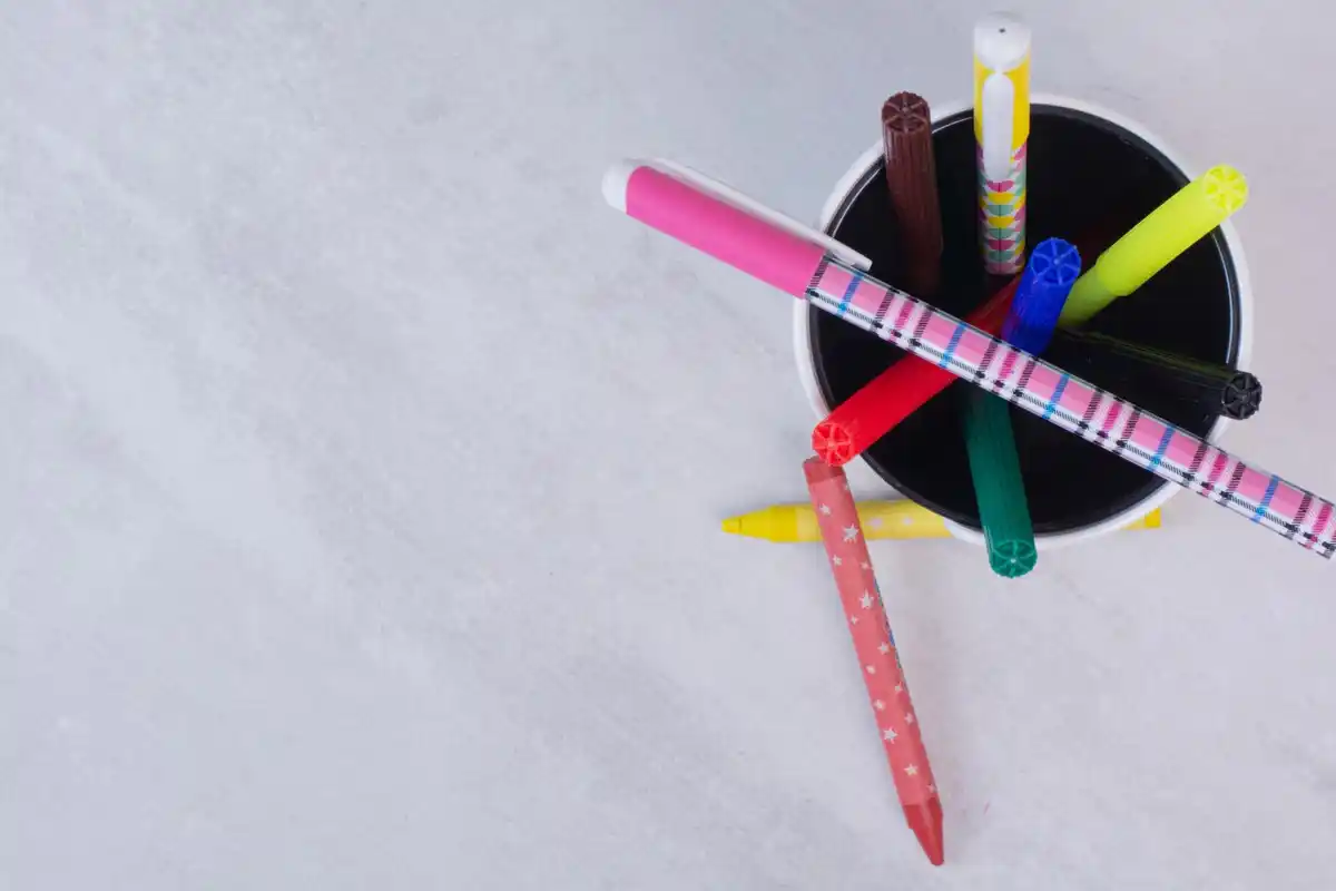 creative workspace colorful art supplies creative tools