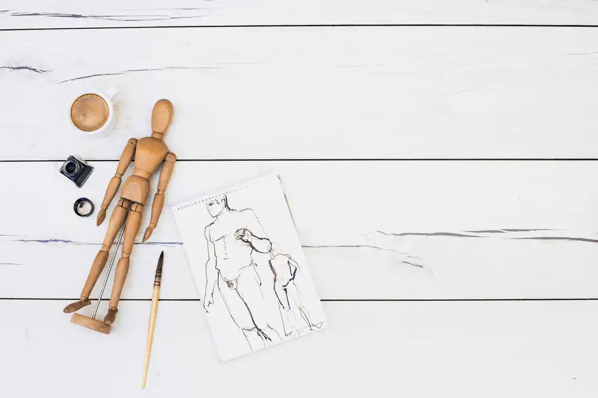 creative sketching tools flat lay