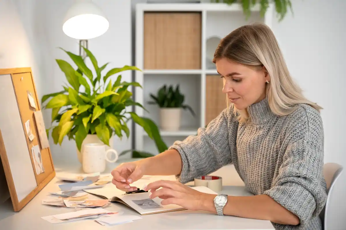 person organizing daily tasks time management