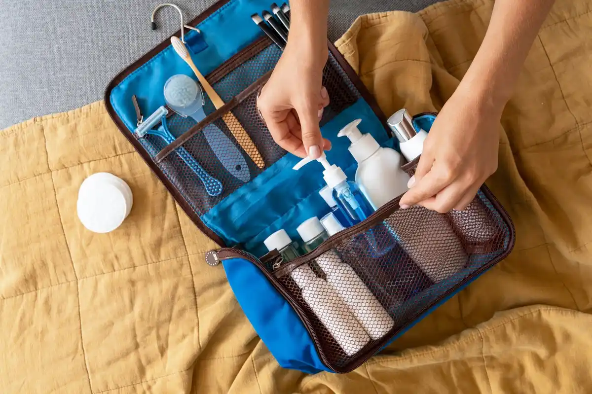 organized packing cubes suitcase