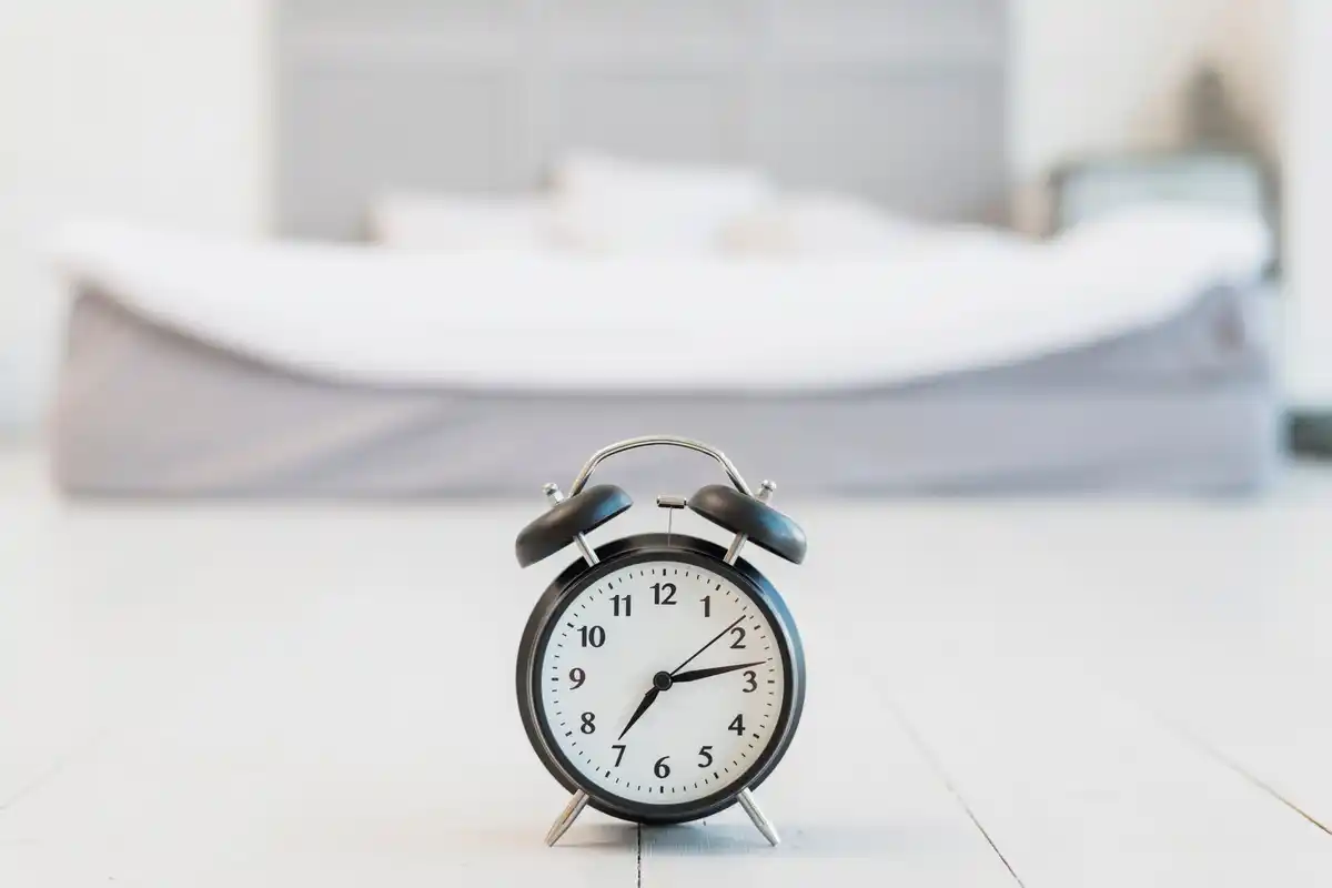 small tidy organized home space with timer clock
