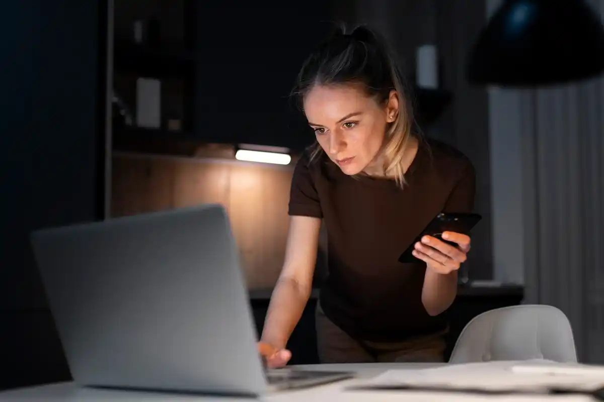 focused person working with phone notifications off