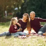 happy relaxed Dutch family enjoying time together outdoor