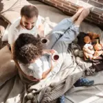 happy family enjoying cozy home activities