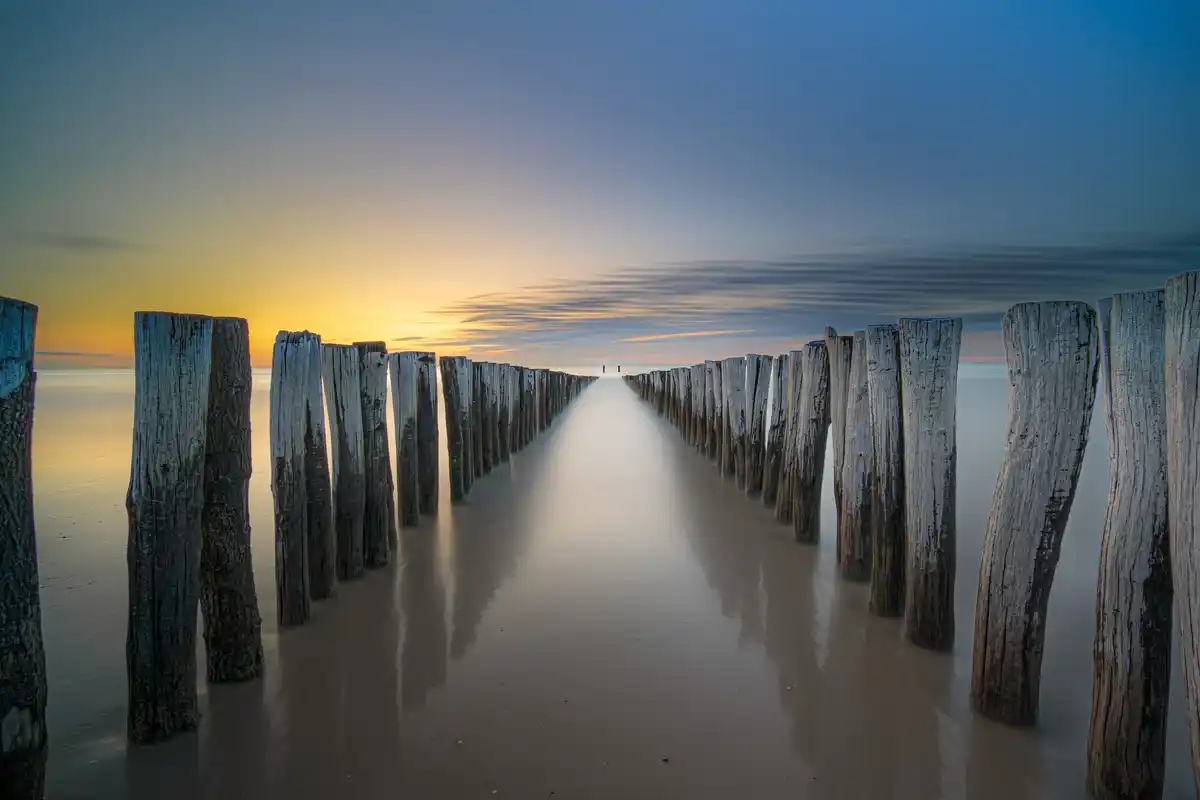 peaceful beach sunset nederland