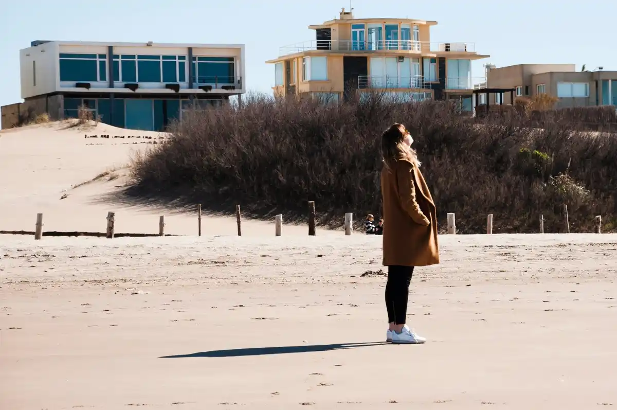 Dutch cozy beach town autumn vacation