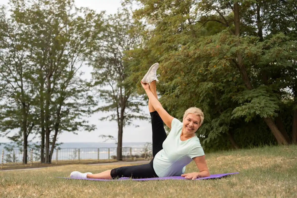 morning stretching routine outdoors