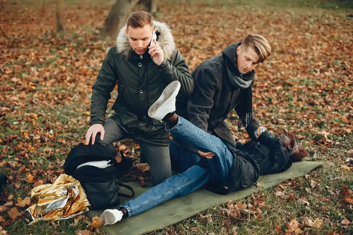 tired person resting outdoors autumn