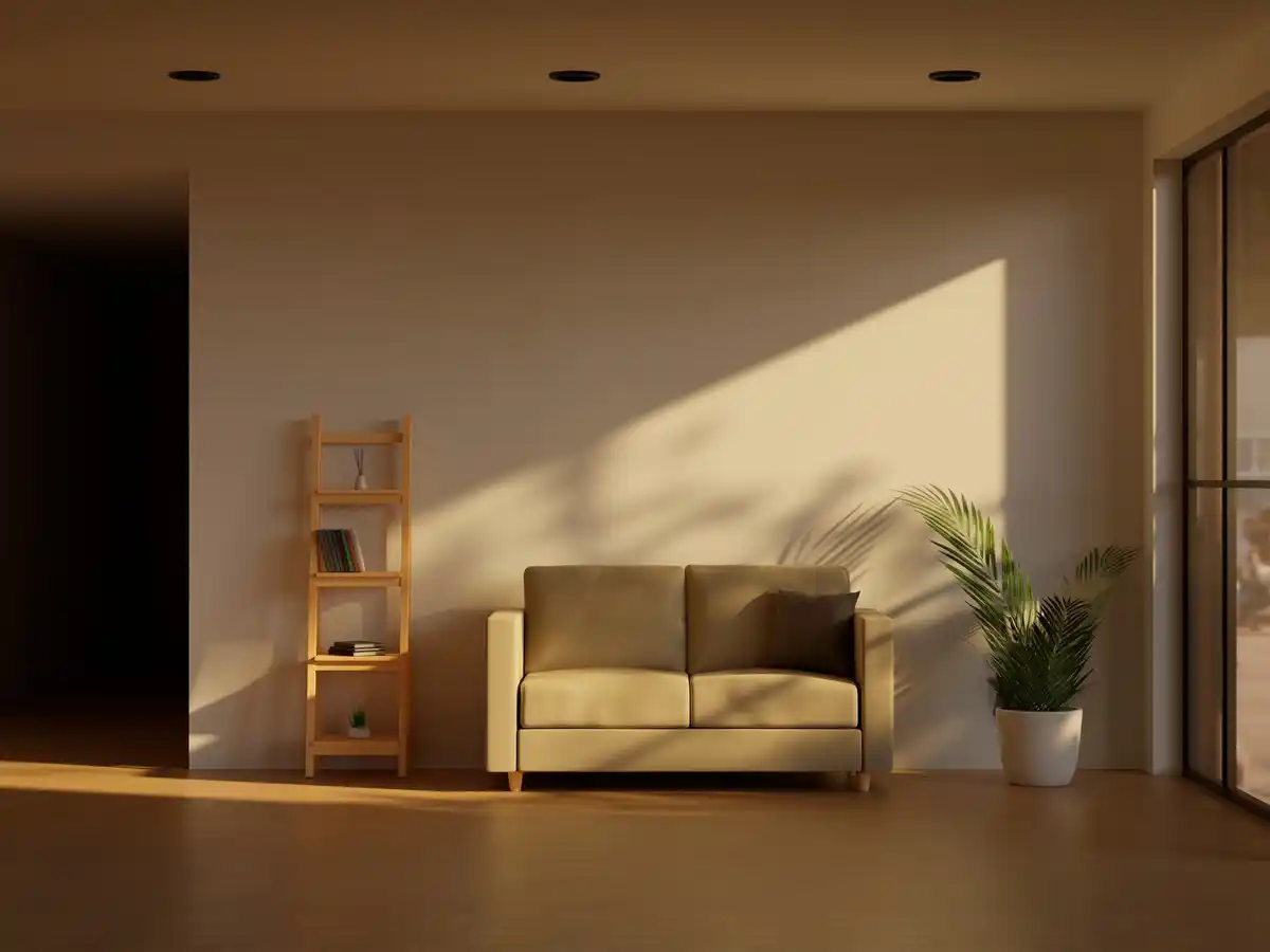 tidy living room with natural light