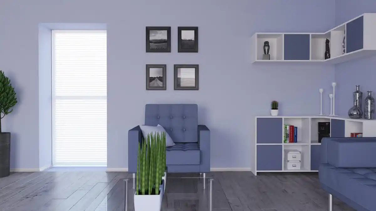 tidy modern living room