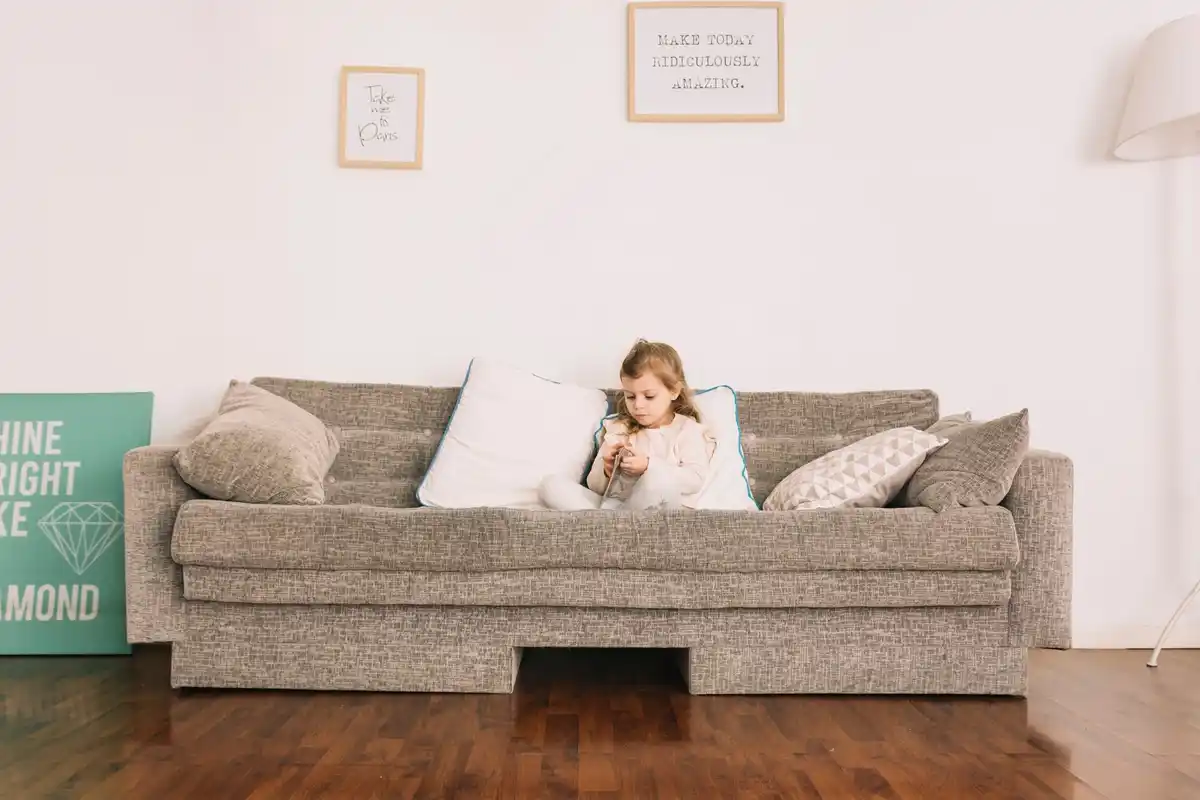 small bright living room with multifunctional furniture