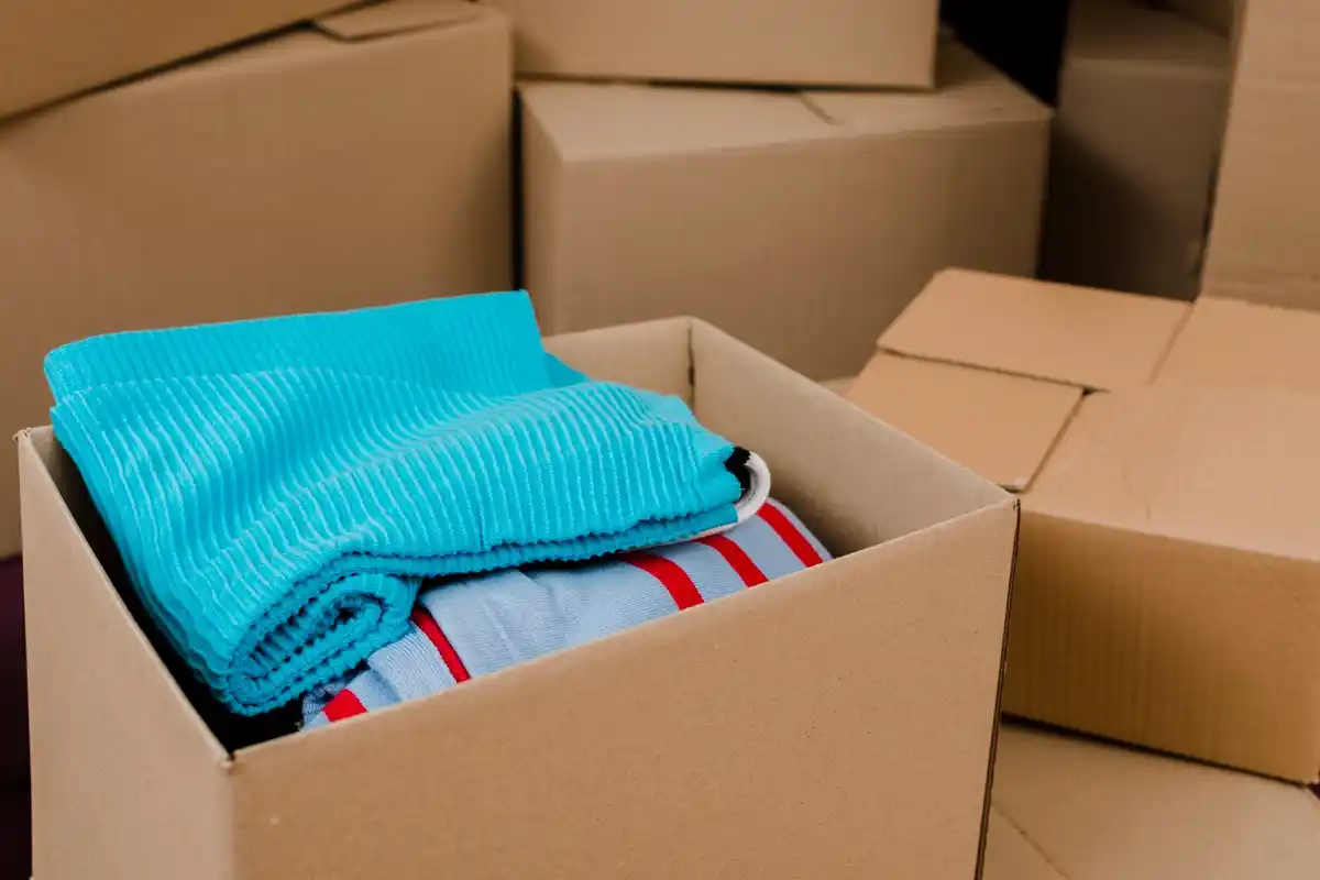 box with sorted items and labels