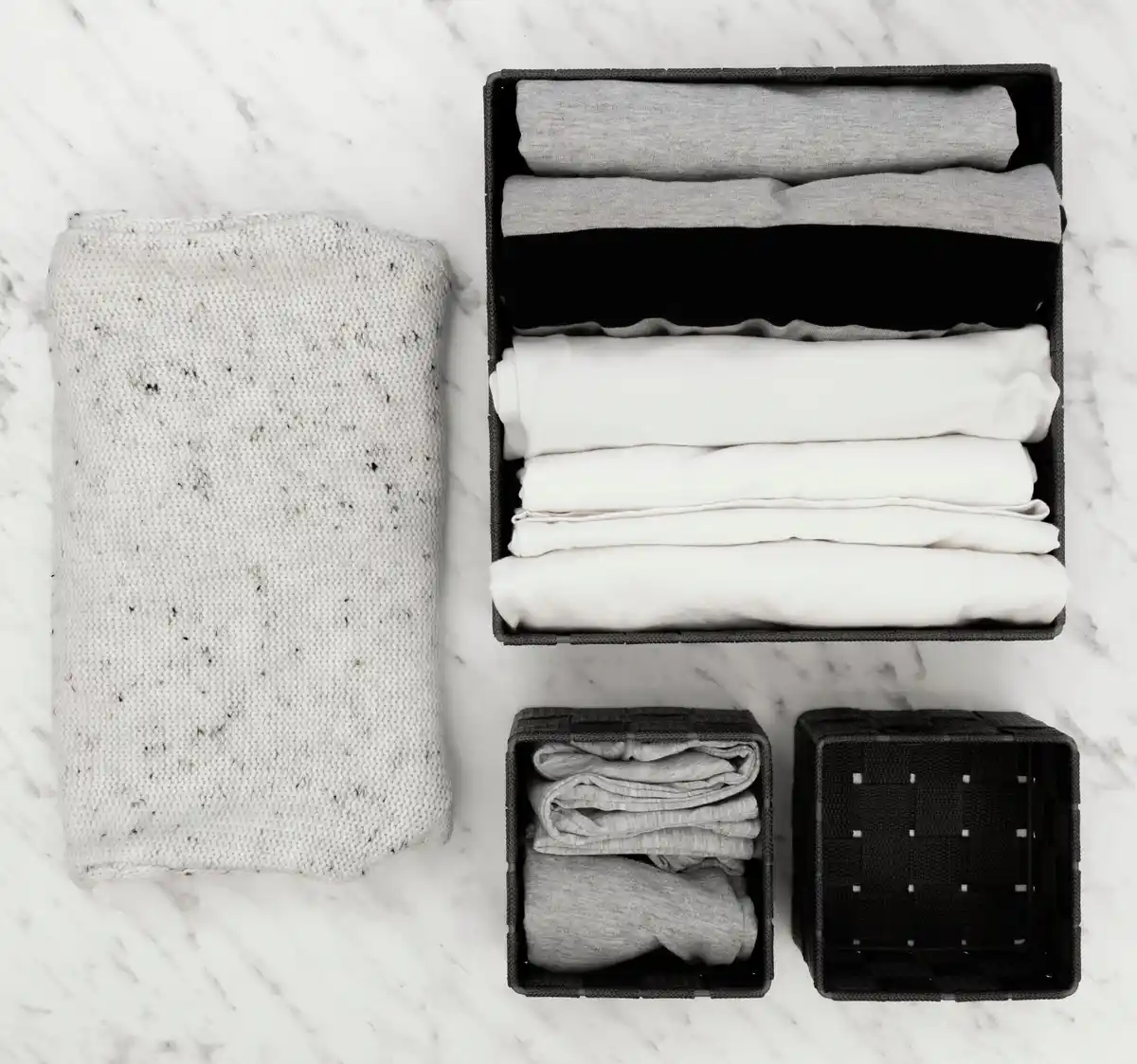 tidy drawer with organized items