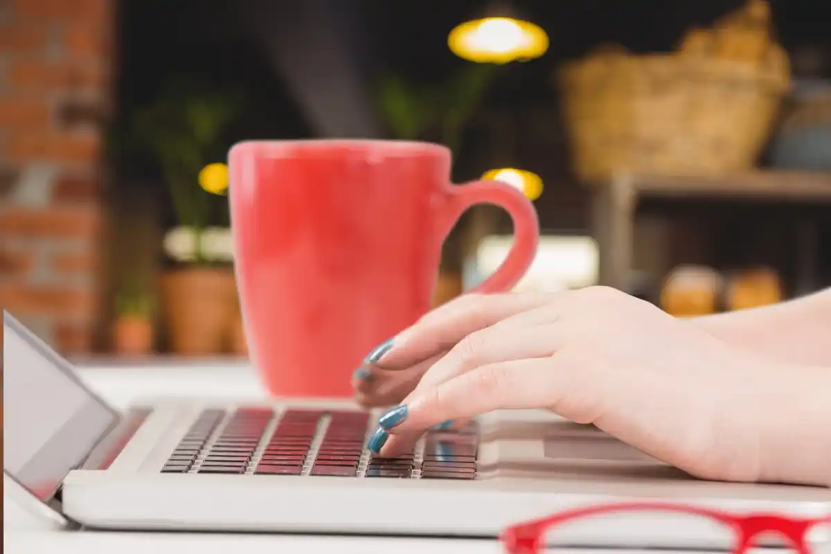 productivity hacks at home laptop coffee