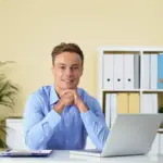 focused person working distraction-free office