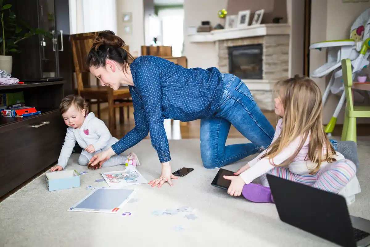 busy family organizing home chaos