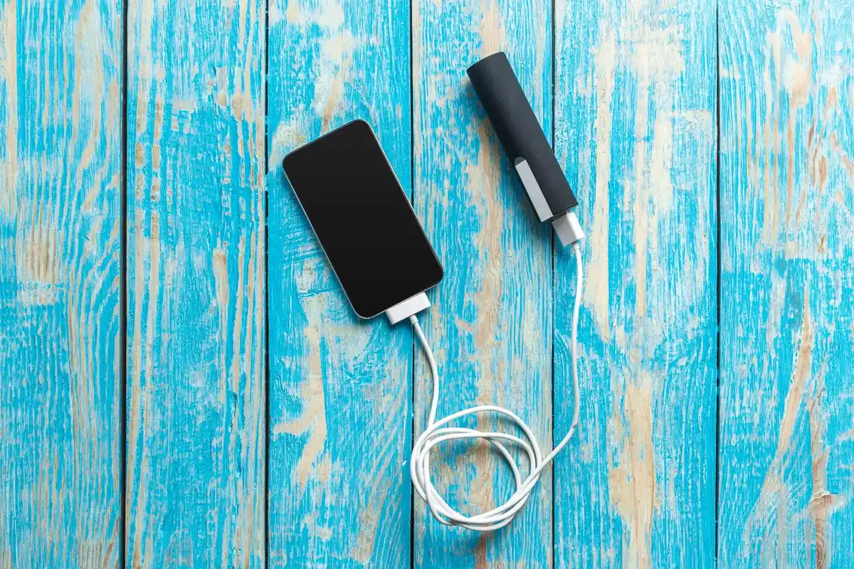 smartphone battery charging with power bank
