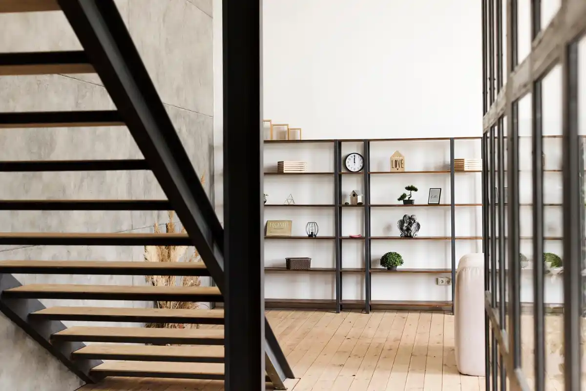 vertical wall shelves small apartment Netherlands
