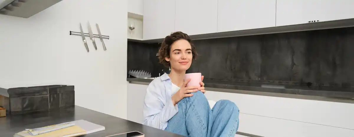 relaxed person taking break at home
