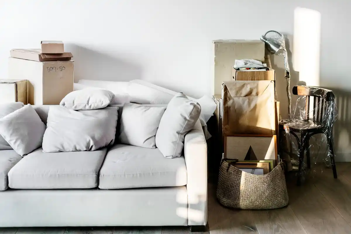messy home decluttering process before and after